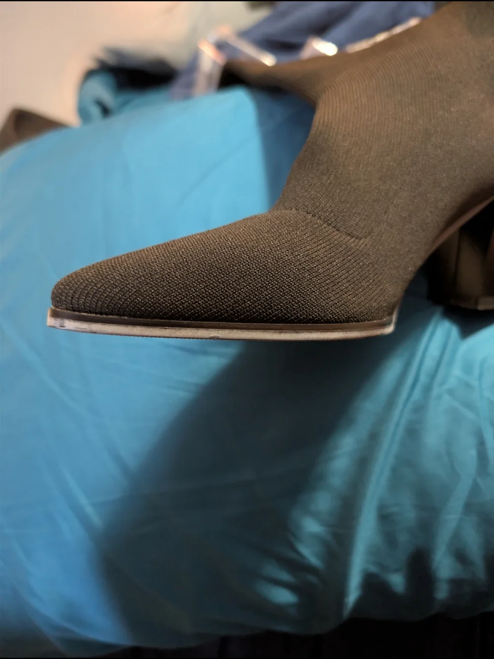 Black Over-the-Knee Stretch Boots with Block Heel